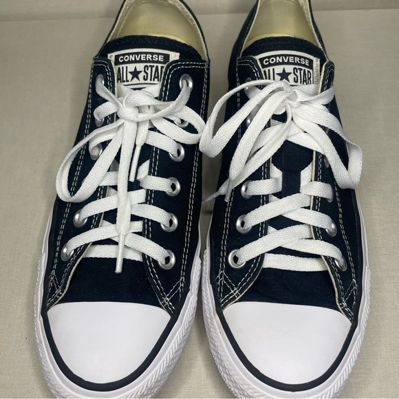 Converse All Star Low Top Black White Canvas Sneakers Men’s 8 Women’s 10 - Picture 7 of 11